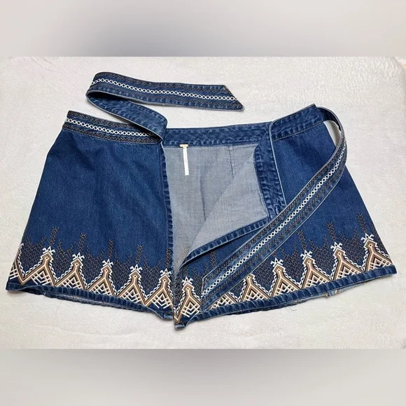 Free People Denim Wrap Skirt - Picture 2 of 4
